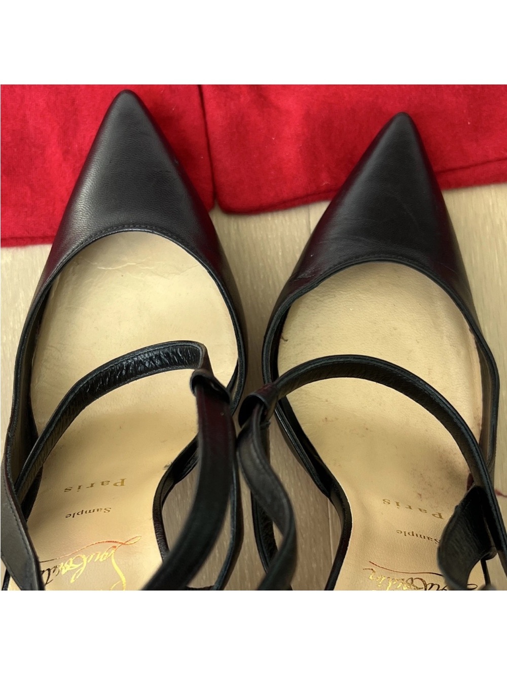 Christian Louboutin Jenlove 100 Black Leather Ankle Strap Pumps EU 39 - Picture 8 of 10